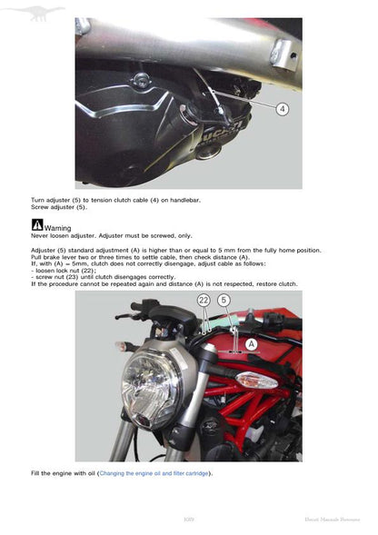 Ducati Monster 821 Motorcycle Service Manual sample page showing schematics and diagrams