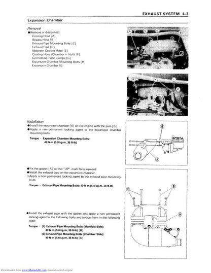 Kawasaki JetSki 1100 Zxi Service Manual sample page with technical illustrations