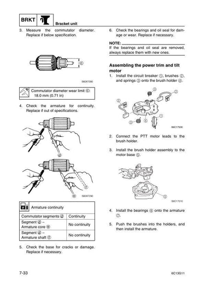 Yamaha F50F FT50G F60C FT60D Outboard Service Manual sample page with service data and tables
