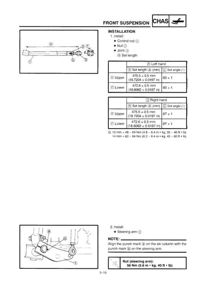 Yamaha Phazer Venture XL Snowmobile Service Manual sample page showing repair procedures