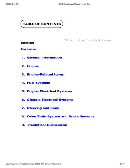 Arctic Cat Bearcat Pantera Thundercat Z ZR ZL Snowmobile Service factory service manual title page