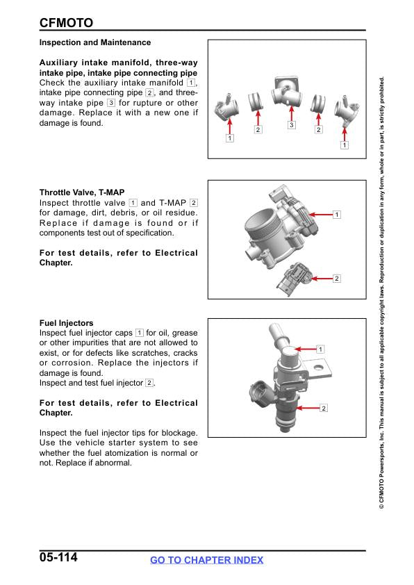 CFMOTO UFORCE 800 XL Service Repair Manual sample page from the repair manual