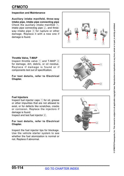 CFMOTO UFORCE 800 XL Service Repair Manual sample page from the repair manual
