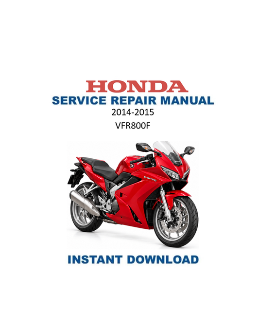Honda VFR800F Interceptor Motorcycle Service Manual PDF | 2014-2015