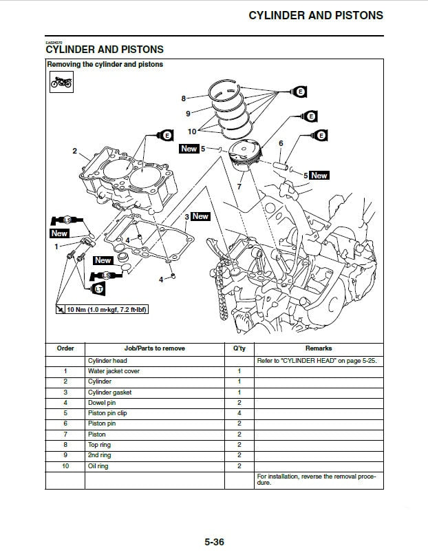 Yamaha MT-07 Motorcycle Service Manual sample page from service manual