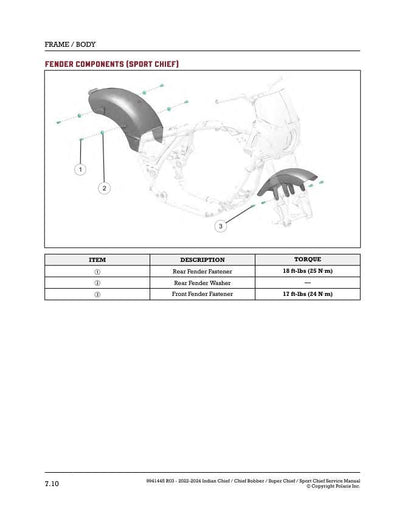 Indian Chief sample page showing repair procedures