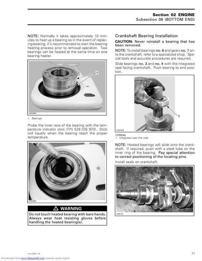 Skidoo Summit Highmark & Mach Z Snowmobile Service Manual sample page from service manual