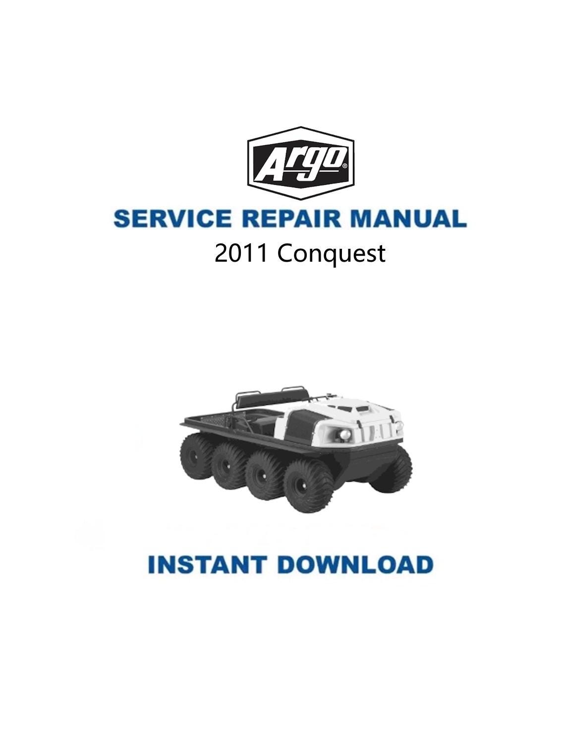 Argo Conquest 8x8 UTV Service Manual 2011-2018 - Service Manual PDF Instant Download