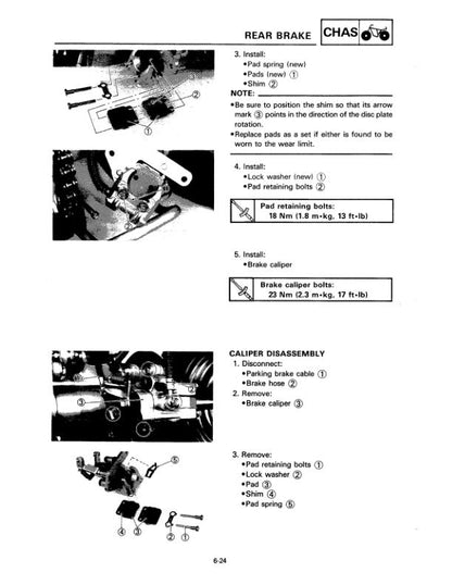 Yamaha Warrior YFM350XKC Motorcycle Service Manual sample page from the repair manual