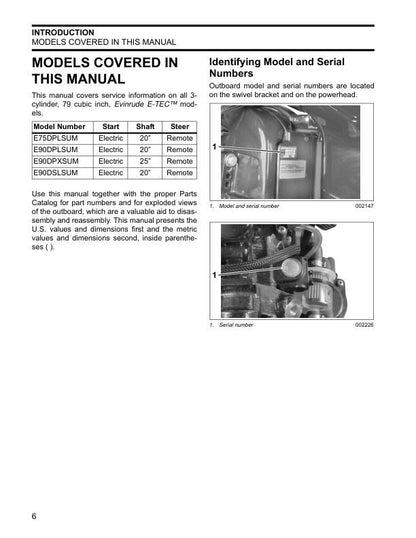 Evinrude ETEC 75 90 Outboard Service Manual sample page from service manual