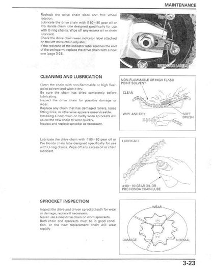 Honda CBR1100 Motorcycle Service Manual sample page with diagrams and specifications