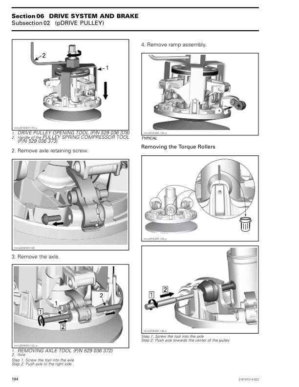 Skidoo Freeride 600 850 Snowmobile Service Manual sample page showing repair procedures
