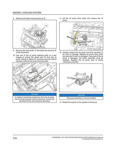 Polaris RZR 900 1000 UTV Service Manual sample page from service manual