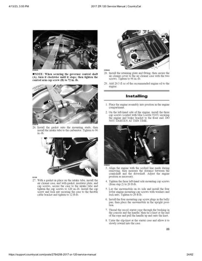 Arctic ZR120 Kitty Cat Snowmobile Service Manual sample page from the repair manual