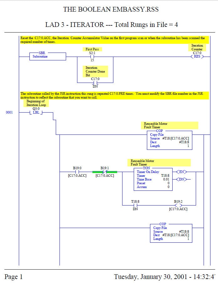 PLC Trainer & Training Course sample page showing schematics and diagrams