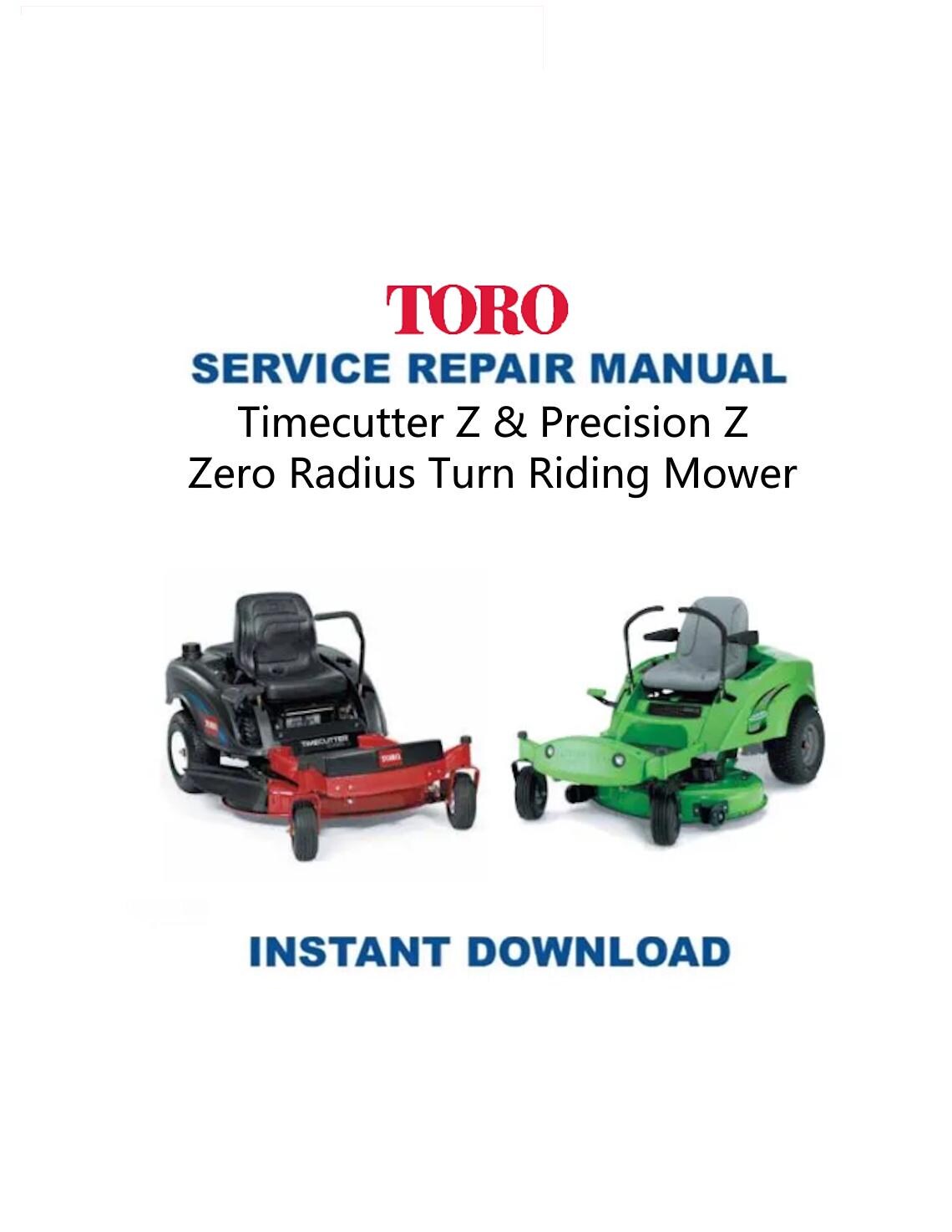 Toro Lawnboy Timecutter Z Series Precision Mower Service Manual - Service Manual PDF Instant Download