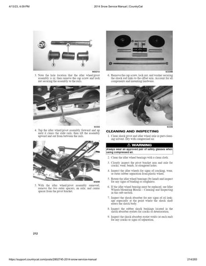 Arctic Cat F5 Bearcat F570 T570 TZ1 Snowmobile Service Manual sample page with service data and tables