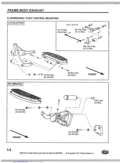 Indian Chief Classic Bomber Roadmaster Motorcycle Service Manual sample page showing schematics and diagrams
