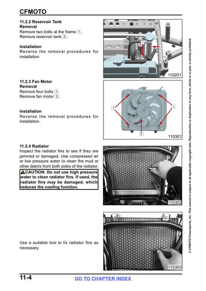 CFMOTO CFORCE 600 625 ATV Service Manual sample page showing schematics and diagrams