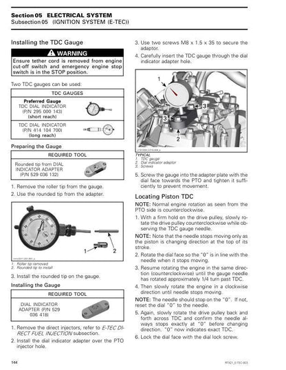 Skidoo Backcountry Snowmobile Service Manual sample page with service data and tables