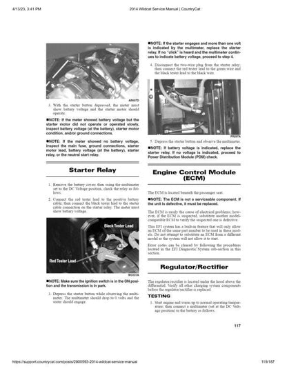Arctic Cat Wildcat X 4X UTV Service Manual sample page from the repair manual