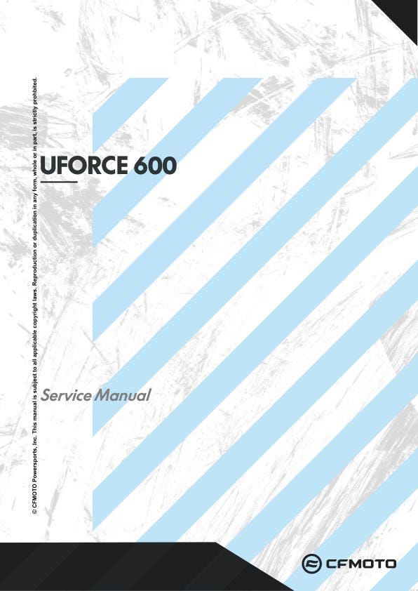 CFMOTO UFORCE 600 Service Repair Manual factory service manual title page