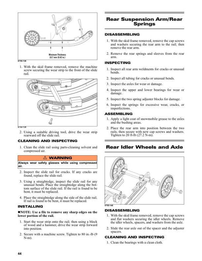 Arctic Cat ZR 120 Kitty Cat Snowmobile Service Manual sample page showing repair procedures