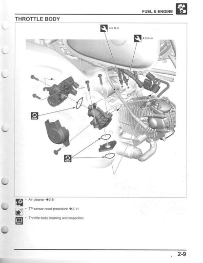 Honda Monkey 125A Motorcycle Service Manual sample page with diagrams and specifications