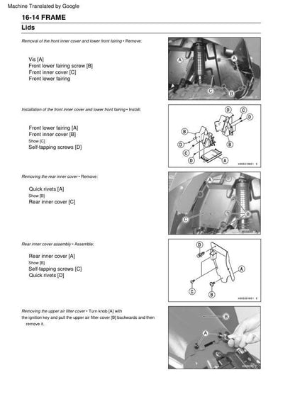 Kawasaki Brute Force 650 KVF650 ATV Service Manual sample page with technical illustrations