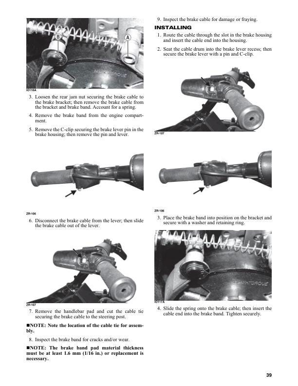 Skidoo MXZ120 Snowmobile Service Manual sample page from the repair manual