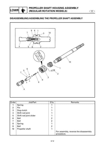 Yamaha F115C LF115C Outboard Service Manual sample page showing repair procedures
