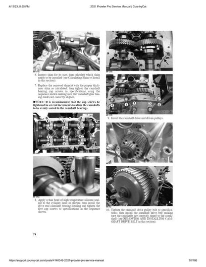 Arctic Cat Prowler Pro UTV Service Manual sample page with technical illustrations