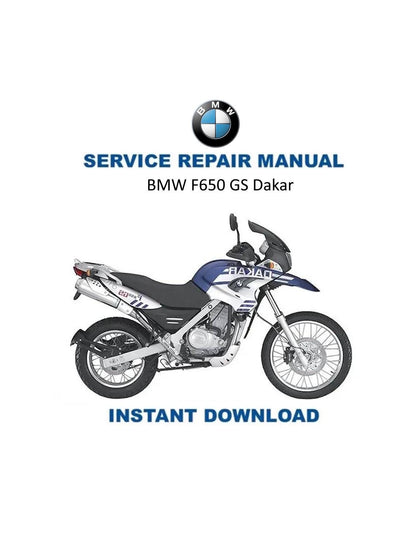 BMW F 650 GS Dakar Motorcycle Service Manual 2000-2007 - Service Manual PDF Instant Download