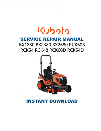 Kubota BX1880 BX2380 BX2680 Tractor Service Manual - Service Manual PDF Instant Download