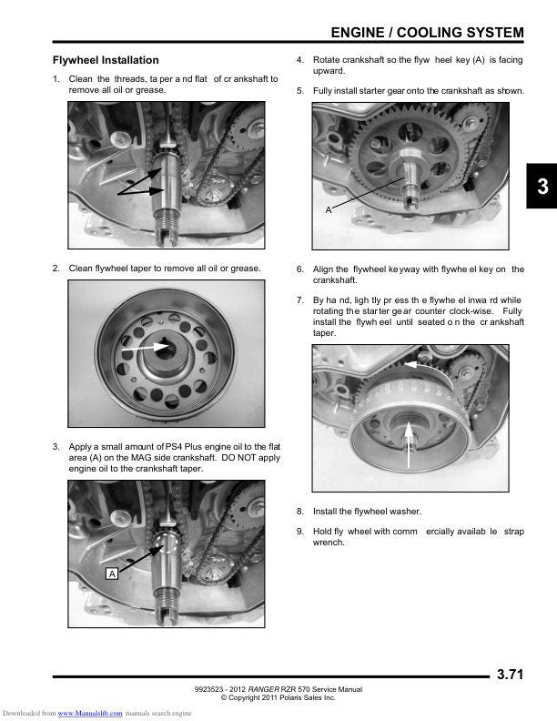 Polaris RZR 570 UTV Service Manual sample page showing schematics and diagrams