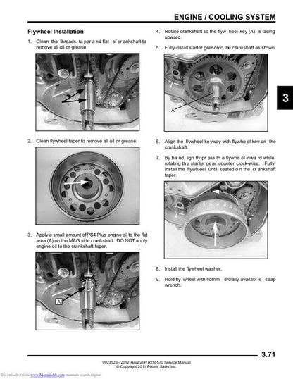 Polaris RZR 570 UTV Service Manual sample page showing schematics and diagrams