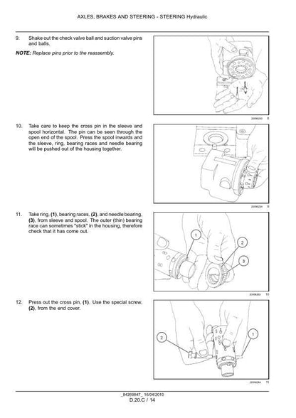 New Holland Workmaster 45 55 Tractor Service Manual sample page with service data and tables