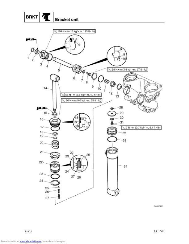 Yamaha 200C 225C Outboard Service Manual sample page from the repair manual