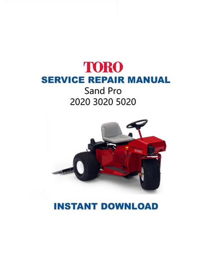Toro Sand Pro 2020 3020 5020 Mower Service Manual 2020 - Service Manual PDF Instant Download