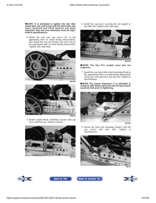 Arctic Cat F5 F6 F7 M5 M7 Panther Pantera ZR Snowmobile Service Manual sample page showing schematics and diagrams
