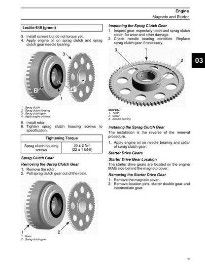 Can-Am Defender Traxter HD9 900 UTV Service Manual sample page with service data and tables