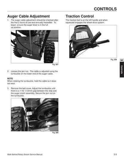 Toro 38700 23740 Walk Behind Rotary Broom Service Manual sample page showing repair procedures