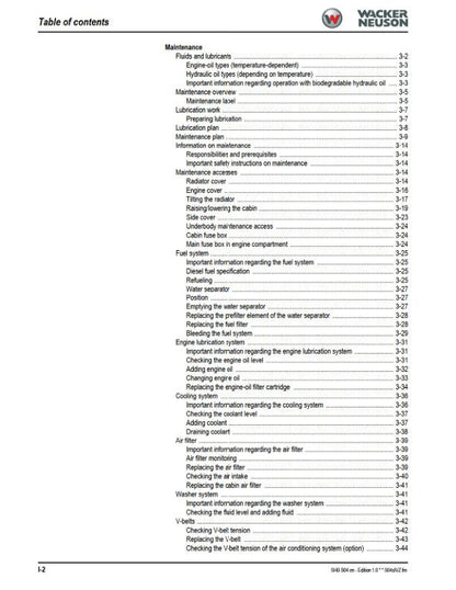 Wacker Neuson SW24 SW28 SW35 SW45 Compact Loader Service Manual sample page showing repair procedures