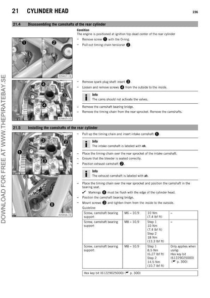 KTM 1290 Super Duke R Motorcycle Service Manual sample page showing schematics and diagrams