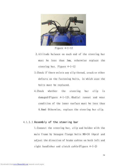 HiSun HS500 ATV-2 Service Manual sample page showing schematics and diagrams