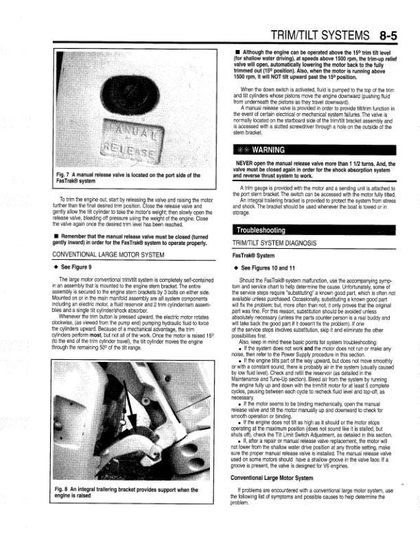 Johnson Evinrude 65 - 300 HP Outboard Service Manual sample page showing schematics and diagrams