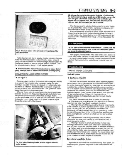 Johnson Evinrude 65 - 300 HP Outboard Service Manual sample page showing schematics and diagrams