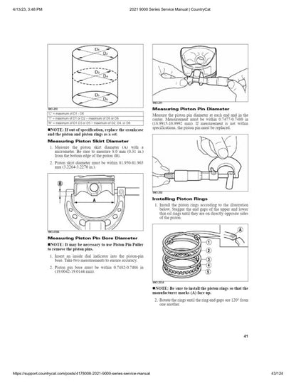 Arctic Cat Thundercat ZR 9000 Snowmobile Service Manual sample page showing repair procedures