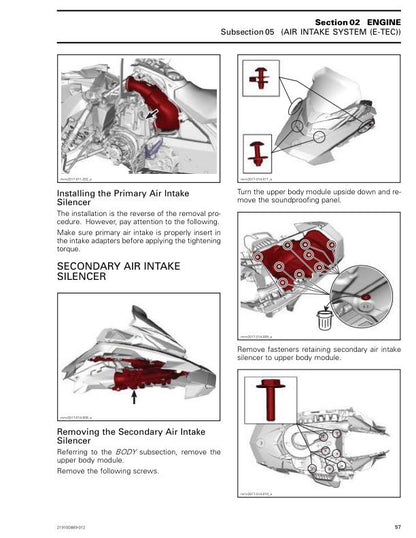 Lynx XTerrain Series 600 850 Snowmobile Service Manual table of contents