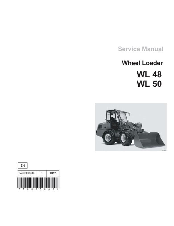 Wacker Neuson WL 48 50 Wheel Loader Service Manual factory service manual title page